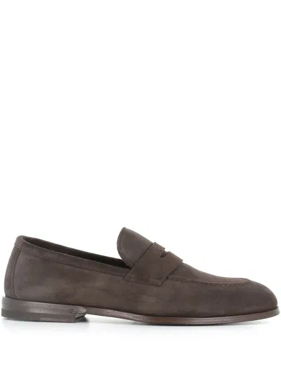 Henderson Baracco Suede Loafers In Brown