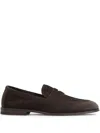 Henderson Baracco Suede Leather Moccasins In Brown