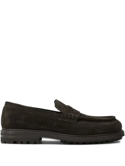 Henderson Baracco Suede Loiafers In Brown