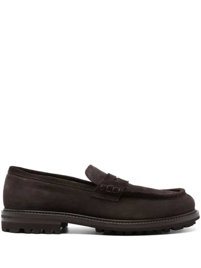 Henderson Baracco Suede Loiafers In Brown