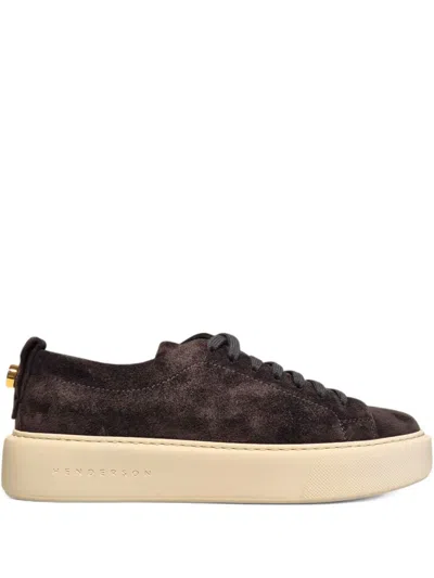 Henderson Baracco Suede Platform Sneakers In Brown