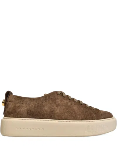 Henderson Baracco Suede Platform Sneakers In Brown