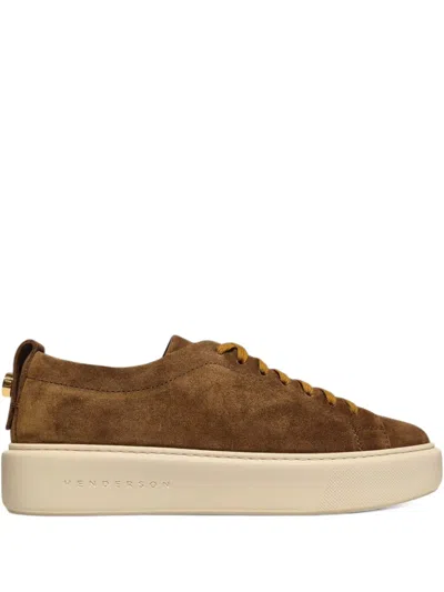 Henderson Baracco Suede Platform Sneakers In Brown