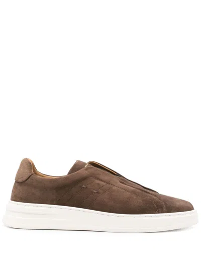 Henderson Baracco Suede Sneakers In Brown