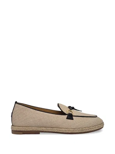 Henderson Baracco Talia Woven Tassel Loafers In Neutral