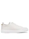 Henderson Baracco Textured Leather Sneakers With Rubber Sole In White