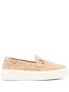 Henderson Baracco Tina Braided Suede Loafers In Neutrals