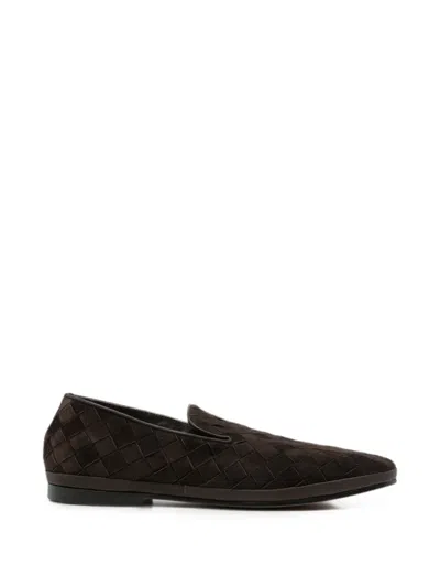 Henderson Baracco Woven-design Loafers In Brown