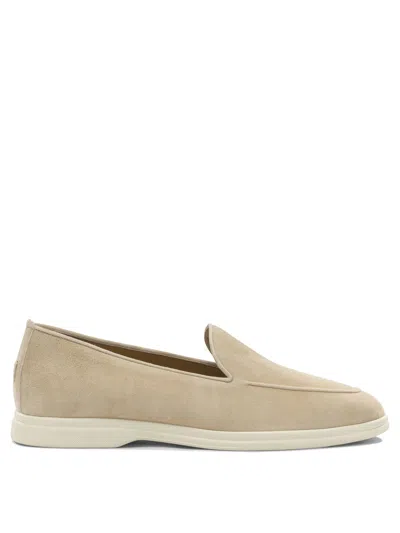 Henderson Beige Suede Loafers In Multi