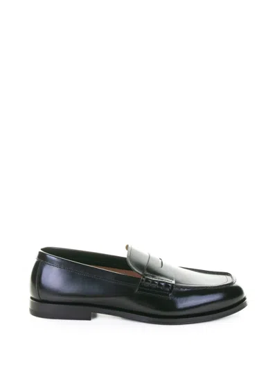 Henderson Black Leather Moccasin In Multi