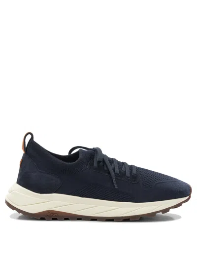 Henderson Blue Fabric Suede Sneakers