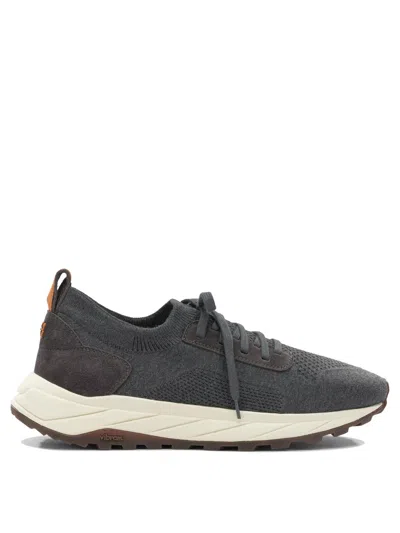 Henderson Grey Fabric Suede Sneakers In Multi