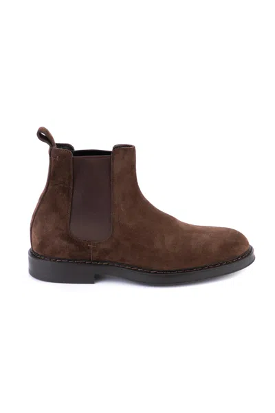 Henderson Men's Sueof Ankle Boot With Non-slip Rubber Sole - Half Size Recommended In Brown