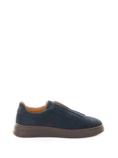 Henderson Navy Blue Suede Slip-on Sneaker