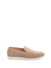 Henderson Beige Suede Loafers With Leather Interior In Brown