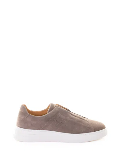 Henderson Taupe Suede Slip-on Sneakers In Brown