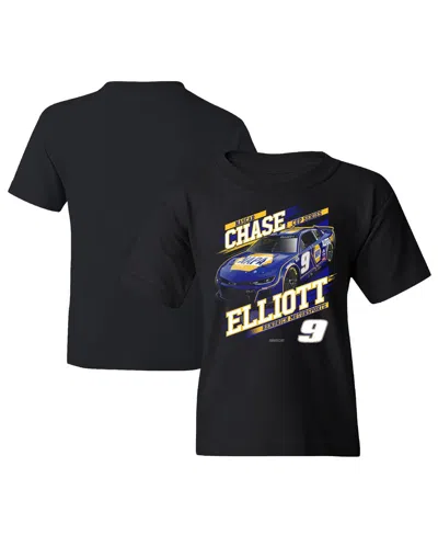 Hendrick Motorsports Team Collection Kids' Big Boys And Girls Black Chase Elliott Napa Car T-shirt
