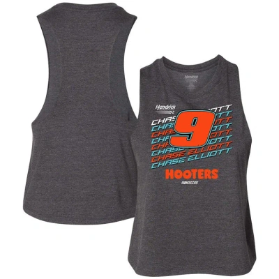 Hendrick Motorsports Team Collection Heather Charcoal Chase Elliott Hooters Racer Back Tank Top