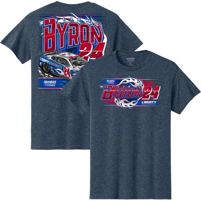 Hendrick Motorsports Team Collection Heather Navy William Byron Liberty University Car T-shirt In Gray