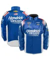 Hendrick Motorsports Team Collection Men's Blue Kyle Larson Hendrickcars.com Full-snap Nylon Uniform Jacket In Blue