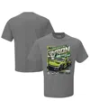 Hendrick Motorsports Team Collection Men's Checkered Flag Sports Heather Charcoal William Byron 2025 Iowa Corn 350 Race Winner T-shirt In Gray