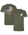 Hendrick Motorsports Team Collection Green Kyle Larson Flag T-shirt In Green