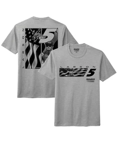 Hendrick Motorsports Team Collection Men's Heather Gray Kyle Larson Flag Tri-blend T-shirt