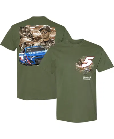 Hendrick Motorsports Team Collection Men's Olive Kyle Larson Hendrickcars.com Military Car T-shirt