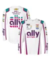 Hendrick Motorsports Team Collection Men's White Alex Bowman Ally Sublimated Uniform Long Sleeve T-shirt In White