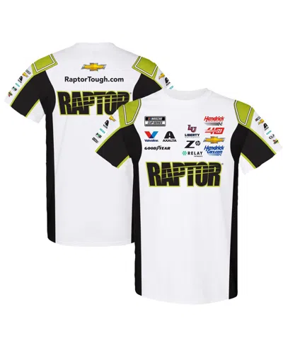 Hendrick Motorsports Team Collection Men's White/black William Byron Raptor Uniform T-shirt In White,black