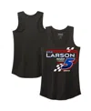 Hendrick Motorsports Team Collection Women's Black Kyle Larson Name Number Tri-blend Racer Back Tank Top In Black