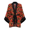 Henelle Black / Red Night Bloom Jacket In Black/red