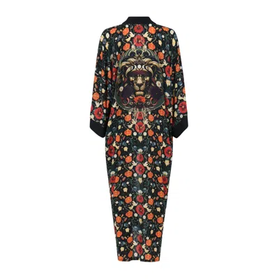 HENELLE WOMEN'S BLACK DAHLIA DUSTER ROBE