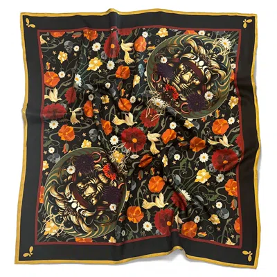 Henelle Women's Black Dahlia Silk Large Silk Scarf