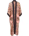 Henelle Women's Black / Pink / Purple Hollywood And Vine Kimono In Black/pink/purple