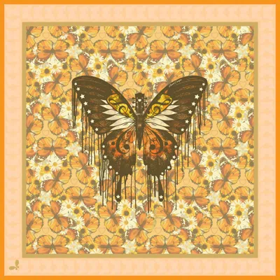 Henelle Women's Brown / Yellow / Orange Laurel Canyon Silk Scarf In Brown/yellow/orange