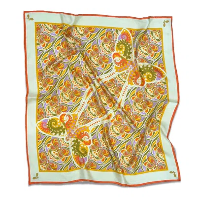 Henelle Women's Butterfly Effect Citrus Large Silk Scarf In Multi