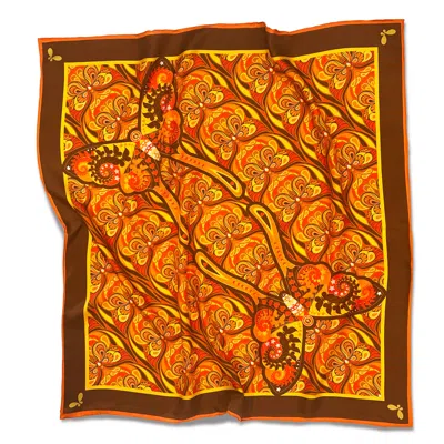 Henelle Women's Butterfly Effect Sunset Large Silk Scarf