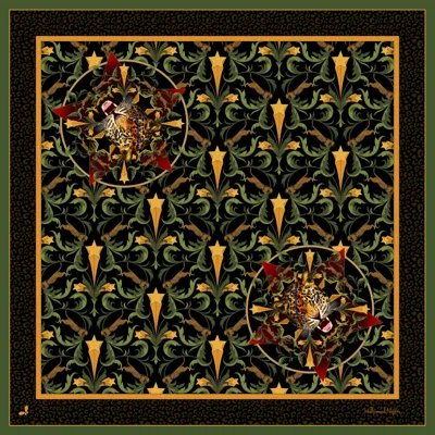 HENELLE WOMEN'S GOLD / BLACK / YELLOW HOLLYWOOD NIGHTS SILK SCARF