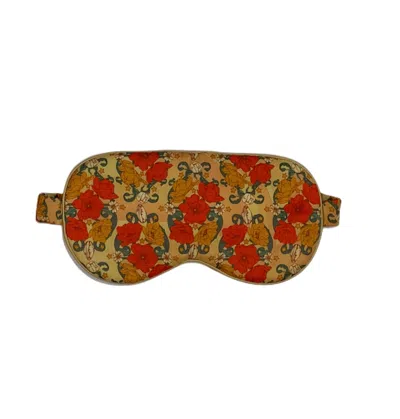 Henelle Women's Gold / Brown Bloom Silk Sleep Mask In Gold/brown