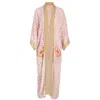 Henelle Women's Gold / White / Red Venice Beach Vintage Kimono In Gold/white/red