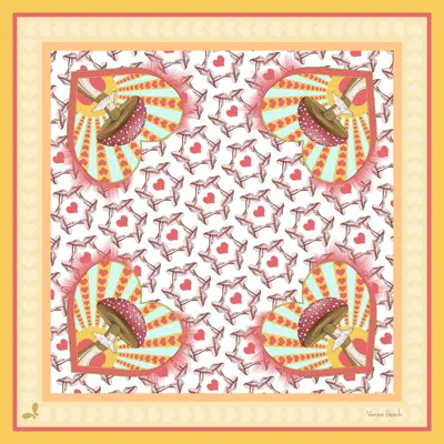 HENELLE WOMEN'S GOLD / YELLOW / ORANGE VENICE BEACH SILK SCARF