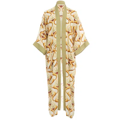 Henelle Women's Neutrals / Gold / Green Higher State Kimono In Gold/green