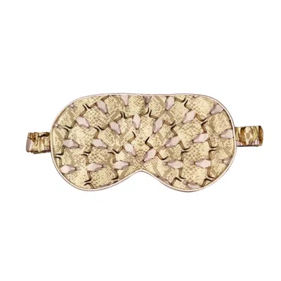 Henelle Women's Neutrals / Gold / White Death Valley Silk Sleep Mask In Gold/white