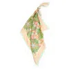 Henelle Silk Bandana In Green/pink