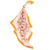 Henelle Silk Bandana In Brown/red/white/yellow