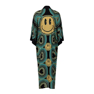 HENELLE WOMEN'S WONDERLUST SMILEY DUSTER ROBE BLUE