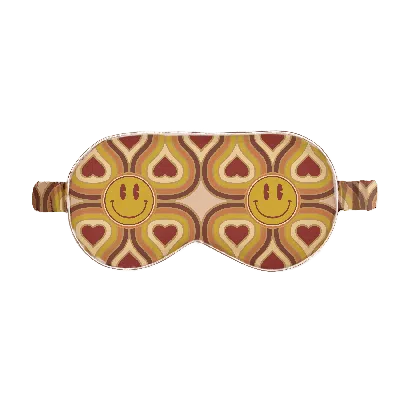Henelle Women's Wonderlust Smiley Silk Sleep Mask In Brown