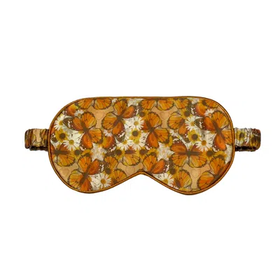 Henelle Women's Yellow / Orange / Brown Laurel Canyon Silk Sleep Mask In Yellow/orange/brown