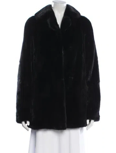 Pre-owned Henig Furs Faux Fur Jacket In Black